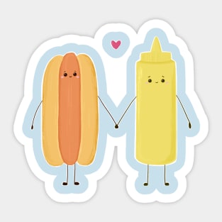 Hot Dog and Mustard Love Sticker